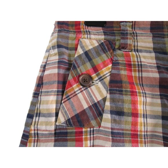 J Crew Womens Madras Plaid Cotton Button Front Mini Skirt Sz 4 India EUC - Picture 4 of 11